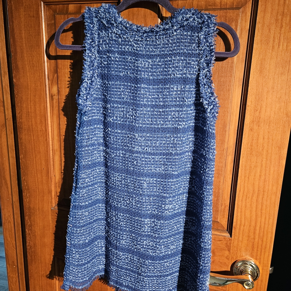 Laurence & Chico Blue And Bead Stripe Dress, Size Med - Picture 3 of 6
